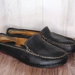 Born Black Leather Loafer Slides 8